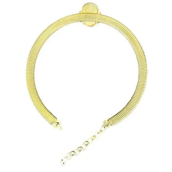 Vintage Christian Dior 1980s Omega Choker. Featuring Faux Pearl Focal Piece.